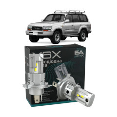 LED лампи Toyota Land Cruiser 80 (J8) 1990-1998 H4 M6X ближнє/дальнє світло (4000Lm 5500K) / Тойота Ленд Крузер 80 (комплект 2 шт.)