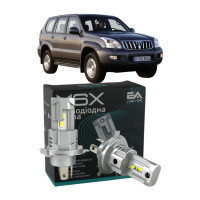 LED лампи Toyota Land Cruiser Prado (J12) 2002- H4 M6X ближнє/дальнє світло (4000Lm 5500K) / Тойота Ленд Крузер Прадо (комплект 2 шт.)