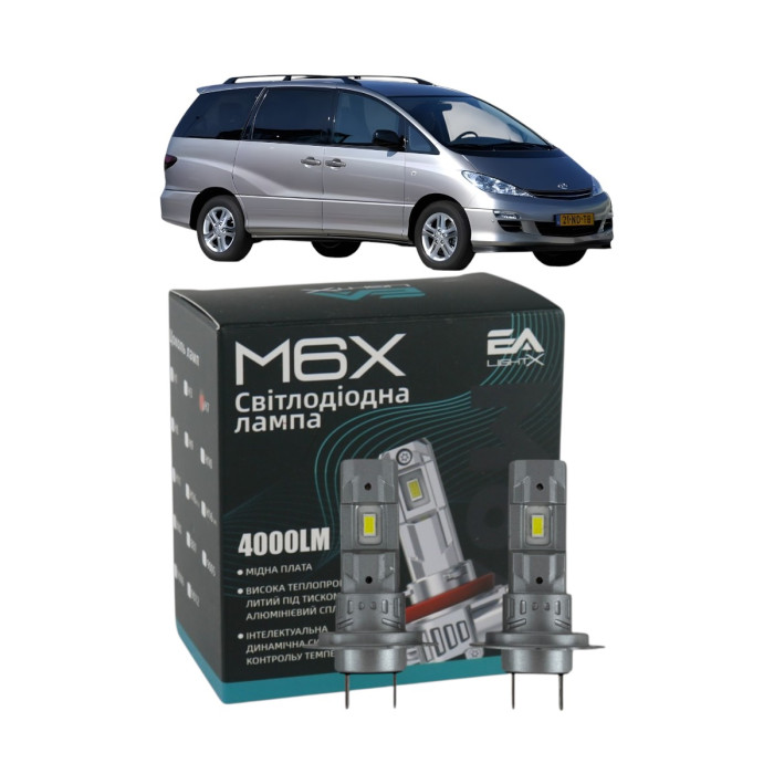 LED лампи Toyota Previa 2003- H7 M6X ближнє світло (4000Lm 5500K) / Тойота Превія (комплект 2 шт.)