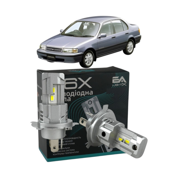 LED лампи Toyota Tercel 1982-1988 H4 M6X ближнє/дальнє світло (4000Lm 5500K) / Тойота Терсел (комплект 2 шт.)