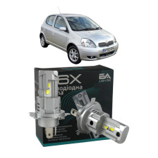 LED лампи Toyota Yaris 1999-2005 H4 M6X ближнє/дальнє світло (4000Lm 5500K) / Тойота Яріс (комплект 2 шт.)