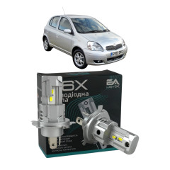 LED лампи Toyota Yaris 1999-2005 H4 M6X ближнє/дальнє світло (4000Lm 5500K) / Тойота Яріс (комплект 2 шт.)