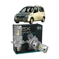 LED лампи Toyota Yaris Verso 1999- H4 M6X ближнє/дальнє світло (4000Lm 5500K) / Тойота Яріс Версо (комплект 2 шт.)