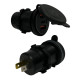 Автомобільна USB розетка врізна 2 USB QC 3.0 + Type-C PD 12V-24V червона підсвітка (1 шт)