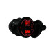 Автомобільна USB розетка врізна 2 USB QC 3.0 + Type-C PD 12V-24V червона підсвітка (1 шт)