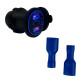 Автомобільна USB розетка врізна 2 USB QC 3.0 + Type-C PD 12V-24V синя підсвітка (1 шт)