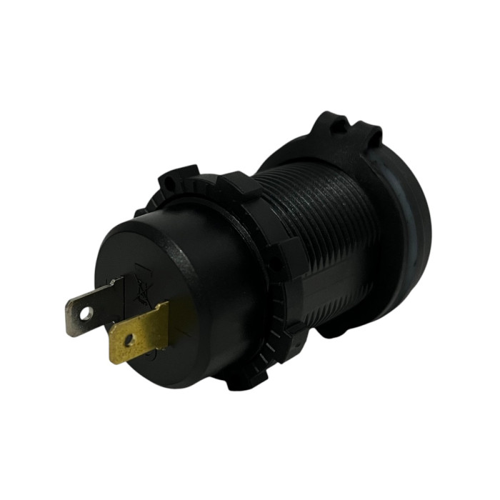 Автомобільна USB розетка врізна 2 USB QC 3.0 + Type-C PD 12V-24V синя підсвітка (1 шт)