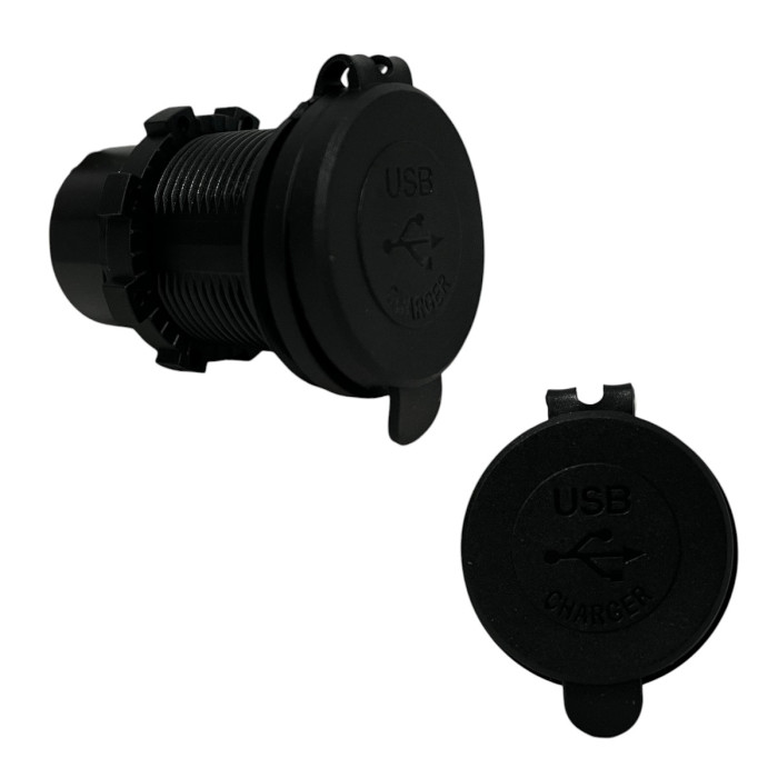 Автомобільна USB розетка врізна 2 USB QC 3.0 + Type-C PD 12V-24V синя підсвітка (1 шт)
