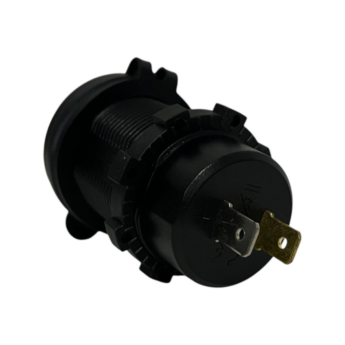 Автомобільна USB розетка врізна 2 USB QC 3.0 + Type-C PD 12V-24V зелена підсвітка (1 шт)