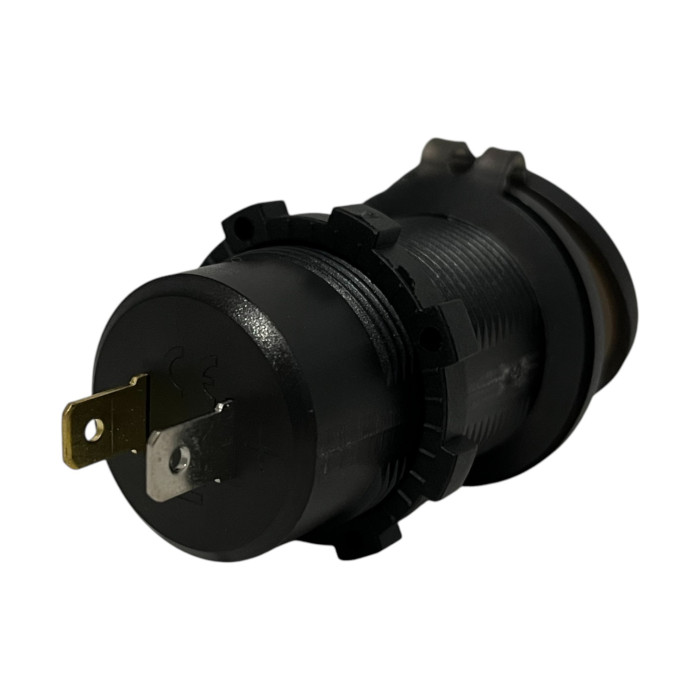 Автомобільна USB розетка врізна 2 USB QC 3.0 + Type-C PD з вольтметром та кнопкою 12V-24V зелена підсвітка (1 шт)