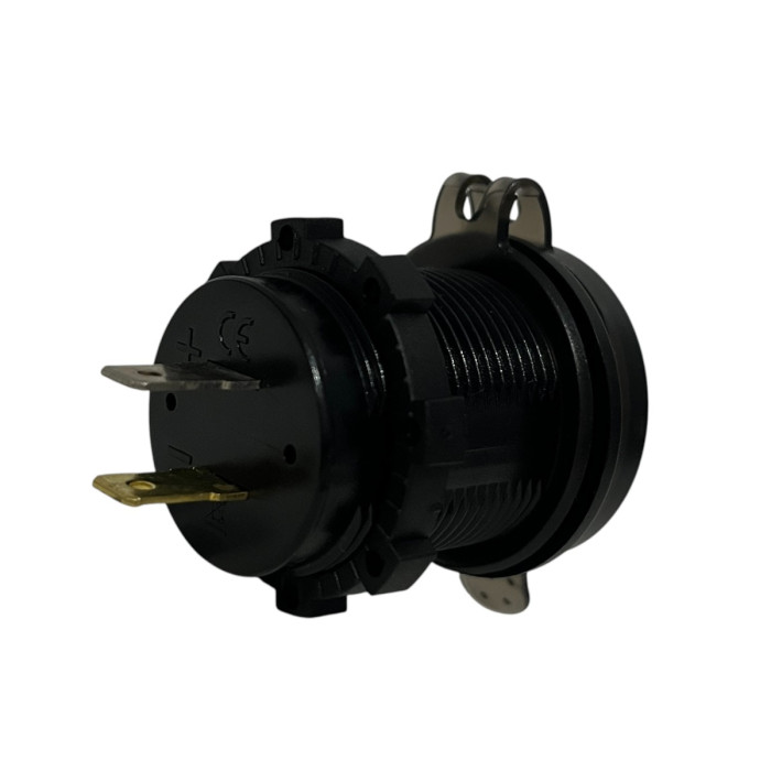 Автомобільна USB розетка врізна з вольтметром та амперметром 12V-24V QC 3.0 зелена підсвітка (1 шт)