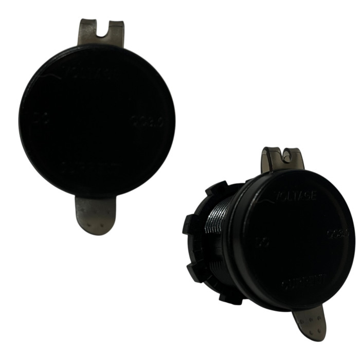 Автомобільна USB розетка врізна з вольтметром та амперметром 12V-24V QC 3.0 зелена підсвітка (1 шт)