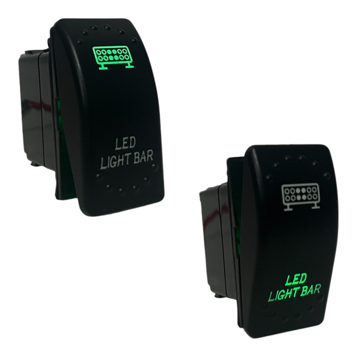 Кнопка переключатель Light X JJ-10 LED Light Bar 12V 20A Зеленая подсветка (тип ARB)