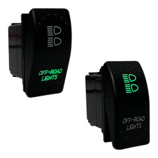 Кнопка включения дополнительного света Light X Off-Road Lights для LED балки, фар, доп. света (12V, зеленая подсветка)