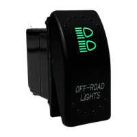 Кнопка увімкнення додаткового світла Light X Off-Road Lights для LED балки, фар, доп. світла (12V, зелена підсвітка)