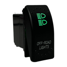 Кнопка включения дополнительного света Light X Off-Road Lights для LED балки, фар, доп. света (12V, зеленая подсветка)