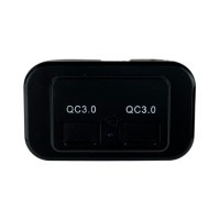 Накладна USB зарядка Light X QT084 QC 3.0 (2 порти) для Toyota, Volkswagen, BMW (12-24V, синя підсвітка)