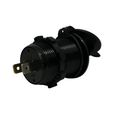 Врезная USB розетка авто 3 порта QC 3.0 + PD Type-C с Кнопкой 12V-24V Синяя подсветка + Клеммы