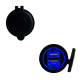 Врезная USB розетка в авто DS2118 12V-24V 2 порта 4.8A (2.4A+2.4A) Синяя подсветка + Клеммы