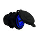 Врезная USB розетка в авто DS2118 12V-24V 2 порта 4.8A (2.4A+2.4A) Синяя подсветка + Клеммы