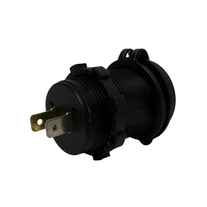 Врезная USB розетка в авто DS2118 12V-24V 2 порта 4.8A (2.4A+2.4A) Зеленая подсветка + Клеммы