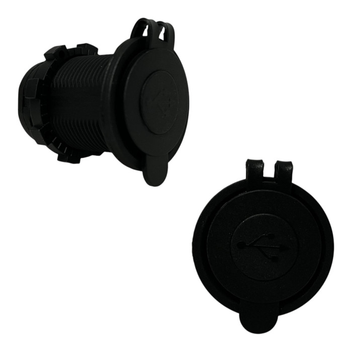 Врезная USB розетка зарядка в авто 12V-24V 2 порта 3.1A (2.1A+1A) Синяя подсветка + Заглушка