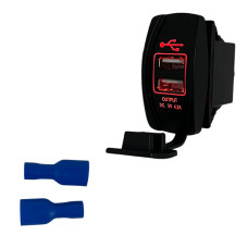 Врезная USB зарядка Light X DS2302 для Toyota, Volkswagen, BMW (4.2A, 2×2.1A, прямоугольная)