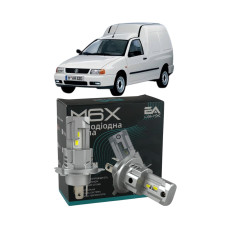 LED лампы VW Caddy II 1996-2004 H4 M6X ближний/дальний свет (4000Lm 5500K) / Фольксваген Кадди 2 (комплект 2 шт.)