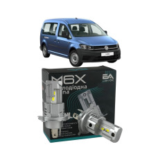 LED лампы VW Caddy III 2004- H4 M6X ближний/дальний свет (4000Lm 5500K) / Фольксваген Кадди 3 (комплект 2 шт.)