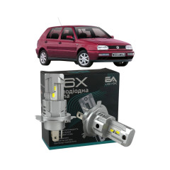 LED лампи VW Golf III (Single) 1991-1999 H4 M6X ближнє/дальнє світло (4000Lm 5500K) / Фольксваген Гольф 3 (комплект 2 шт.)