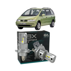 LED лампи VW Sharan I 1995-2000 H4 M6X ближнє/дальнє світло (4000Lm 5500K) / Фольксваген Шаран (комплект 2 шт.)
