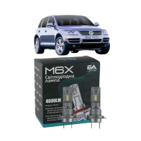 LED лампы VW Touareg 2002-2010 H7 M6X ближний свет (4000Lm 5500K) / Фольксваген Туарег (комплект 2 шт.)