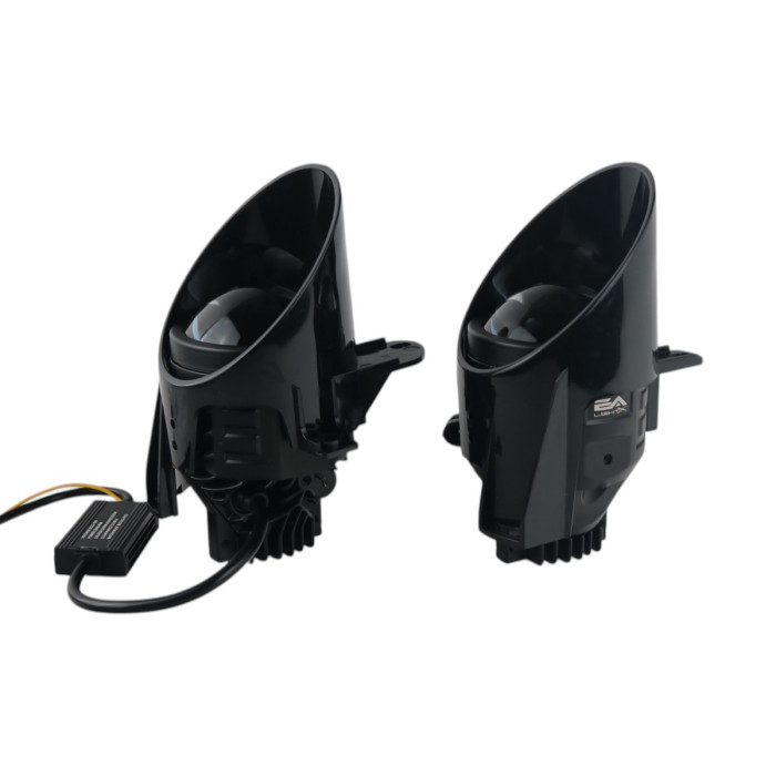 Протитуманні LED лінзи Volkswagen Passat B6 2005-2010 А1 90W з СТГ біло-жовті / протитуманні фари Фольксваген Пассат Б6 (2 шт.)