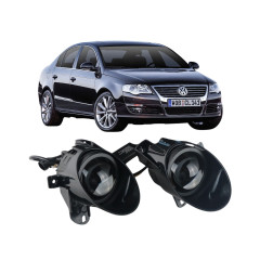 Протитуманні LED лінзи Volkswagen Passat B6 2005-2010 А1 90W з СТГ біло-жовті / протитуманні фари Фольксваген Пассат Б6 (2 шт.)