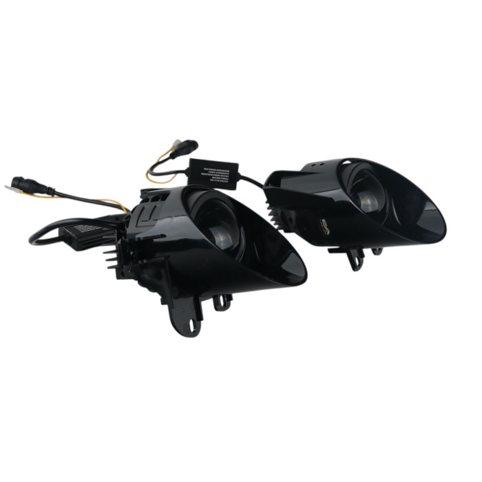 Протитуманні LED лінзи Volkswagen Passat B6 2005-2010 А1 90W з СТГ біло-жовті / протитуманні фари Фольксваген Пассат Б6 (2 шт.)