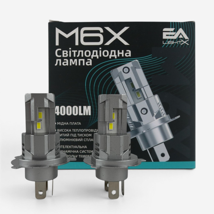 LED лампы Volvo 460 1988- H4 M6X ближний/дальний свет (4000Lm 5500K) / Вольво 460 (комплект 2 шт.)