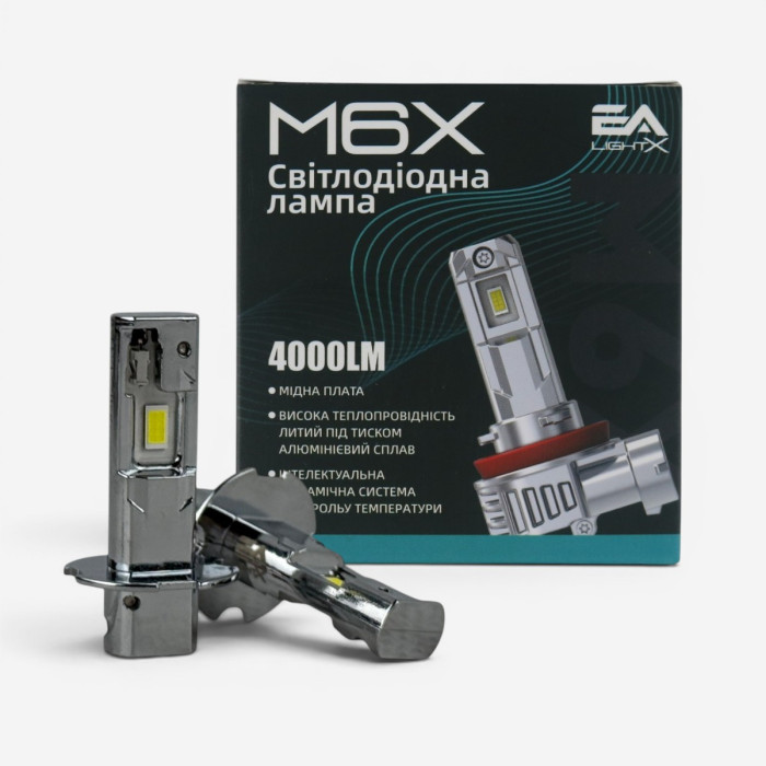 LED лампы Skoda Fabia 1999-2008 H3 M6X дальний свет (4000Lm 5500K) / Шкода Фабия (комплект 2 шт.)