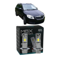 LED лампы Skoda Fabia 1999-2008 H3 M6X дальний свет (4000Lm 5500K) / Шкода Фабия (комплект 2 шт.)