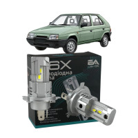 LED лампы Skoda Favorit 1989-1995 H4 M6X ближний/дальний свет (4000Lm 5500K) / Шкода Фаворит (комплект 2 шт.)