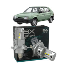 LED лампы Skoda Favorit 1989-1995 H4 M6X ближний/дальний свет (4000Lm 5500K) / Шкода Фаворит (комплект 2 шт.)