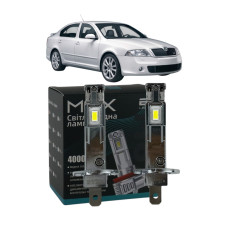 LED лампы Skoda Octavia A5 2004- H1 M6X дальний свет (4000Lm 5500K) / Шкода Октавия А5 (комплект 2 шт.)