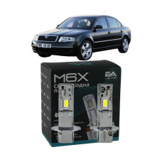 LED лампы Skoda Superb 2002- H3 M6X дальний свет (4000Lm 5500K) / Шкода Суперб (комплект 2 шт.)