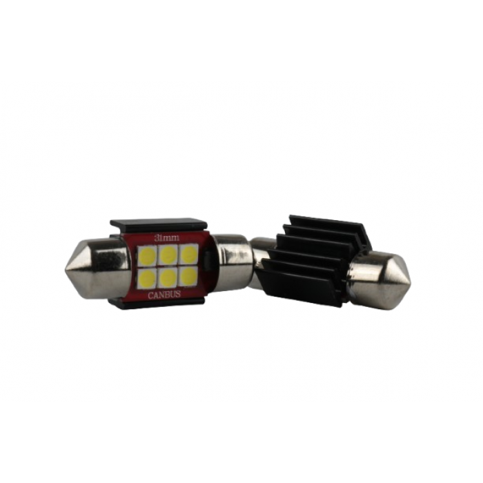 Светодиодные лампы 6SMD 36 мм белые 12-24V для салона, дверей, номера