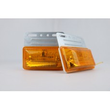 Боковой фонарь для грузовика 24V белый + желтый с поворотом (комплект 4 шт, универсальный)