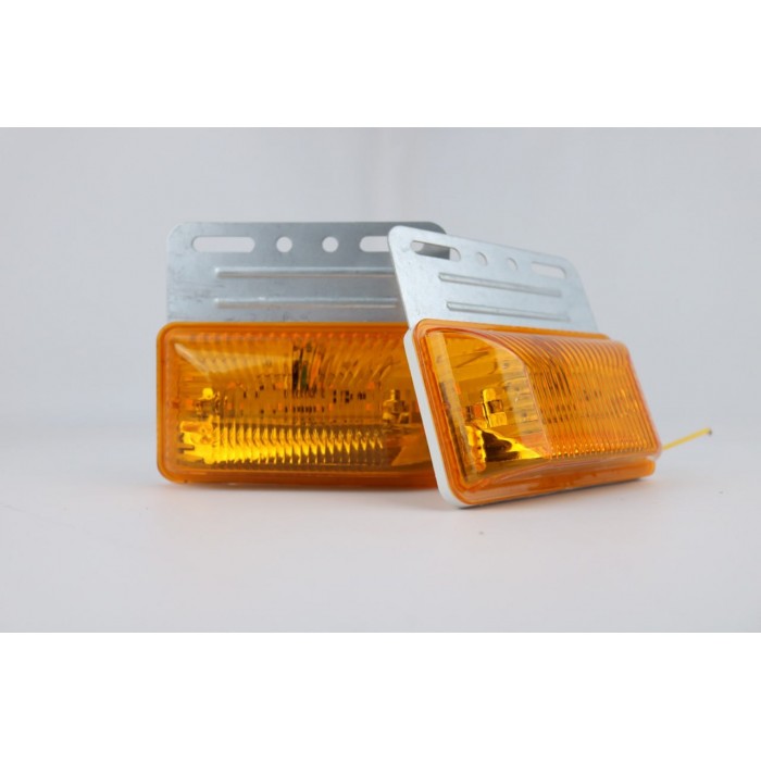 Боковой фонарь для грузовика белый + желтый с указателем поворота 12V (комплект 4 шт, в коробке)
