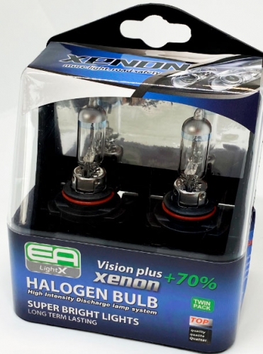 Комплект галогенных ламп EA Light X 9005 12V 65W P20d VISION PLUS+70% (пластиковый бокс 2шт)
