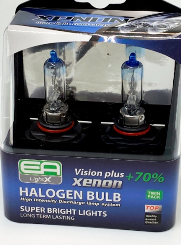 Комплект галогенных ламп EA Light X 9006 12V 55W P22d VISION PLUS+70% (пластиковый бокс 2шт)