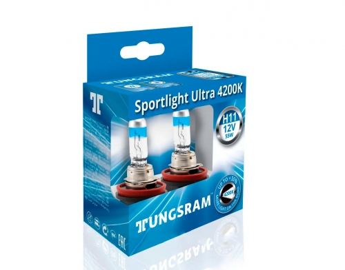 Комплект галогенних ламп Tungsram H11 +120% 55W Sportlight Ultra 4200(53110SUP.2D)_93098622